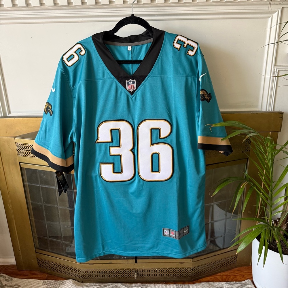 NWT Jacksonville Jaguars #36 Allen Teal Prowler Throwback Player Jersey